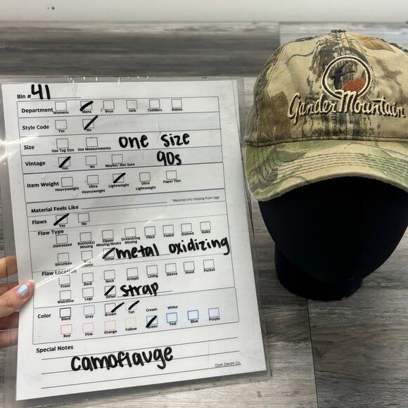 Vintage 90s Outdoor Cap Gander Mountain Realtree‎ Camo Mens OS Strapback Hat Cap - Picture 8 of 8